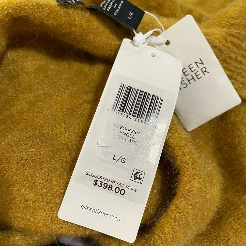 NWT EILEEN FISHER Mohair Plush Melange V-Neck Cardigan - Picture 11 of 11